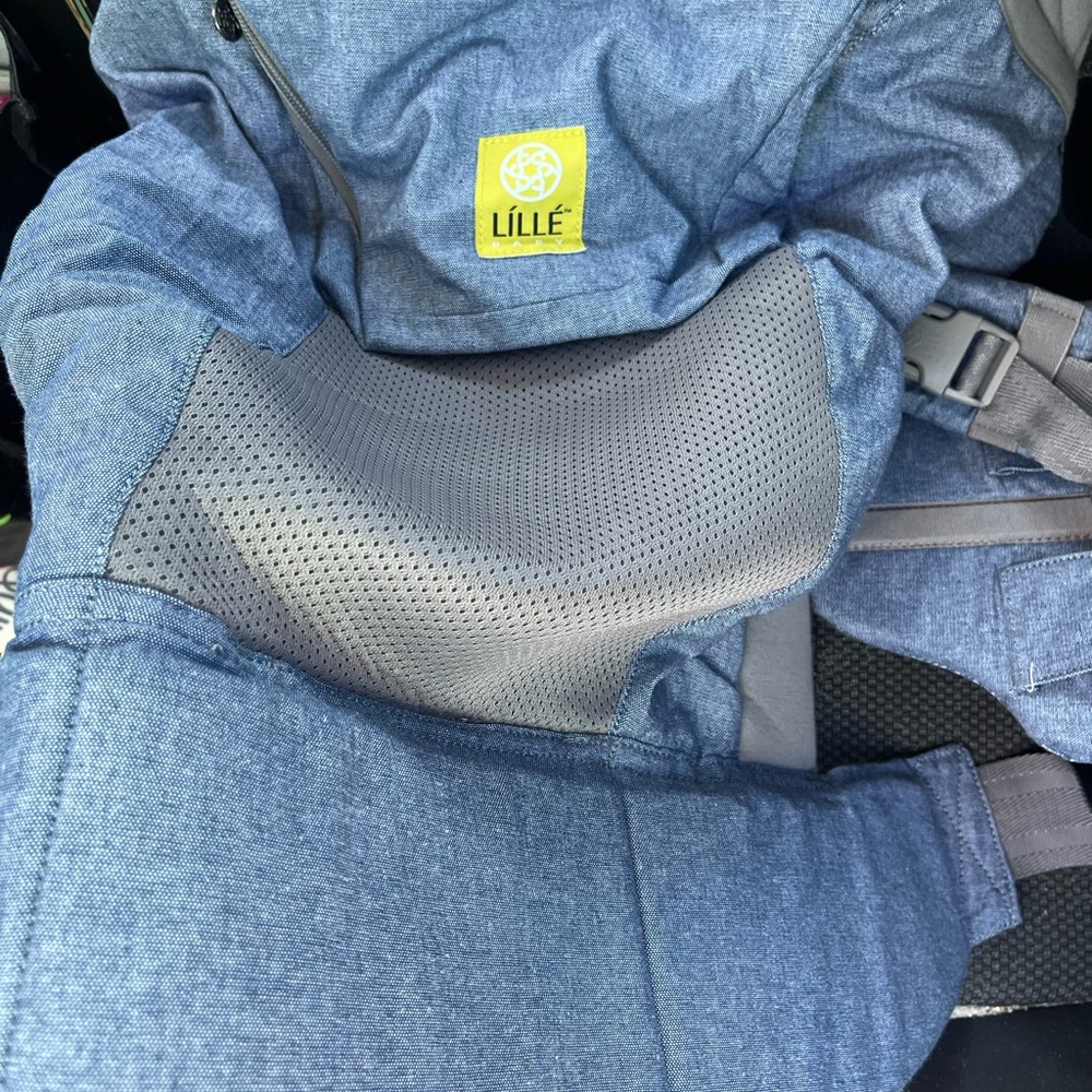 LILLE Blue and Gray Baby Backpack LIKE NEW